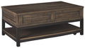 Johurst - LIFT TOP COCKTAIL TABLE - Grayish Brown