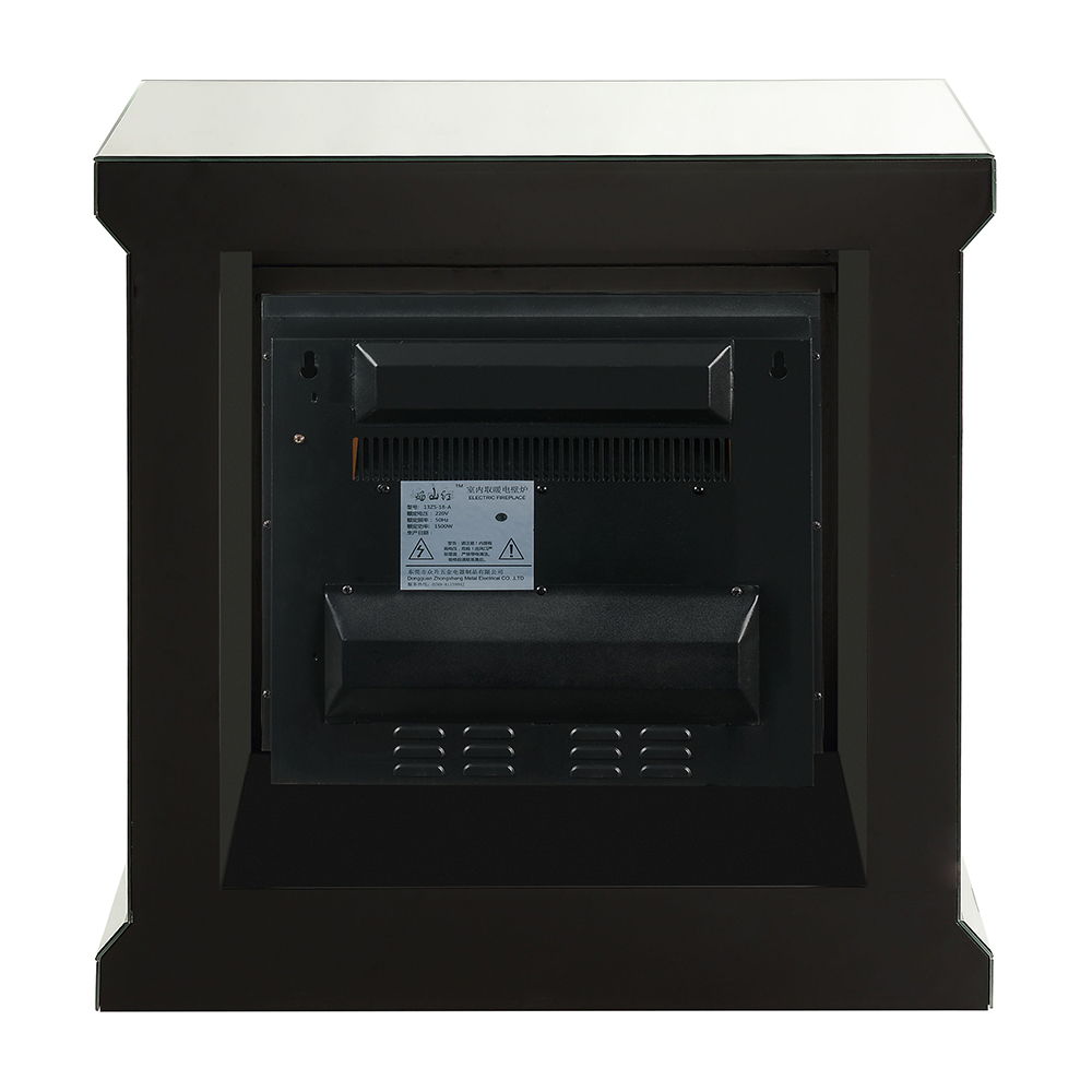 Noralie - 29" Fireplace - Mirrored & Faux Diamonds