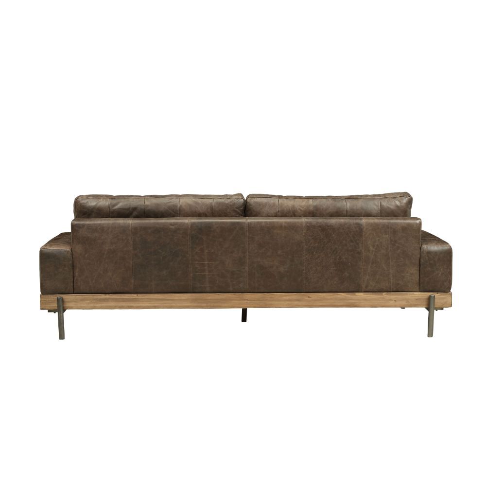 Silchester - Sofa - Distress Chocolate Top Grain Leather & Oak