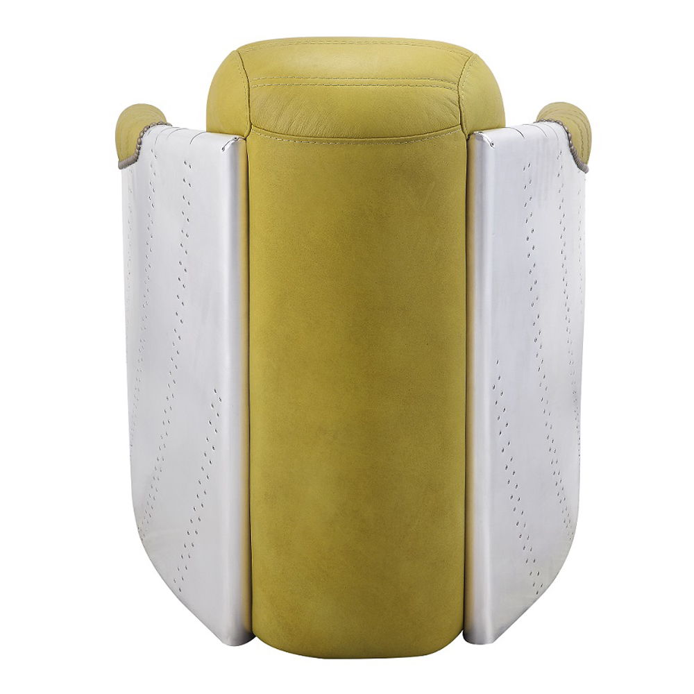 Brancaster - Accent Chair - Yellow Top Grain Leather & Aluminum