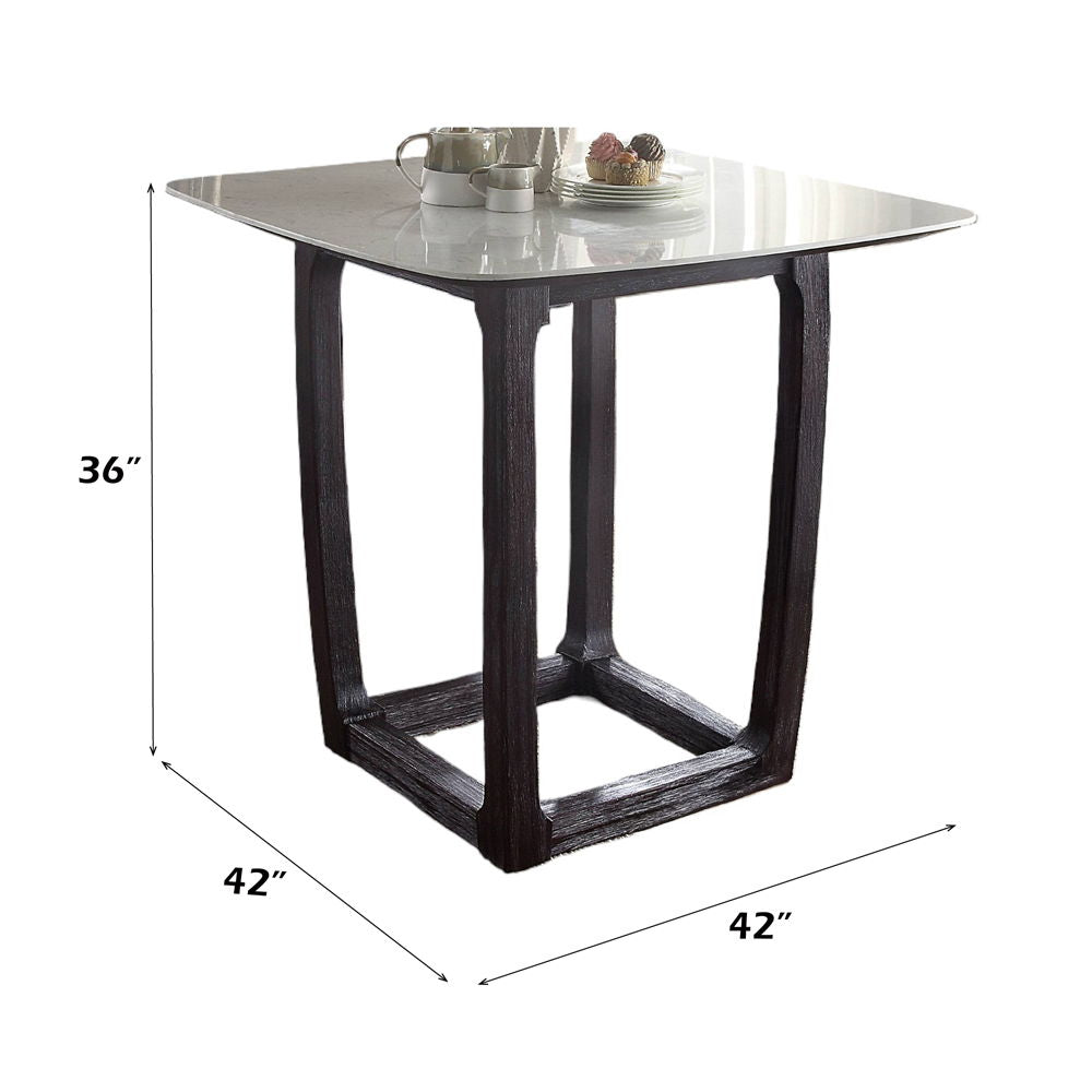 Razo - Counter Height Table With Marble Top - Marble Top & Weathered Espresso