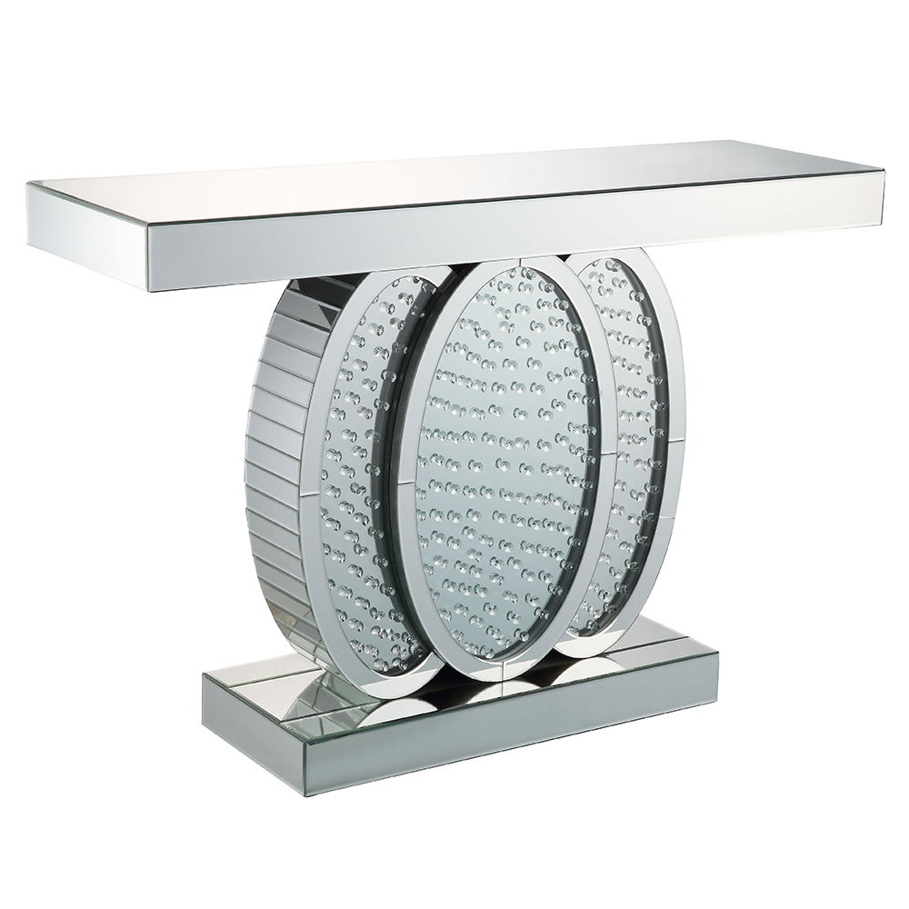 Nysa - 47"L Console Table - Mirrored & Faux Crystals
