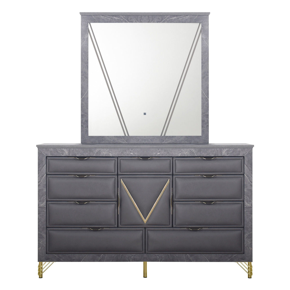Symmetry - Lighted Mirror - Charcoal