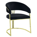 Fallon - Side Chair - Black Velvet & Mirrored Gold