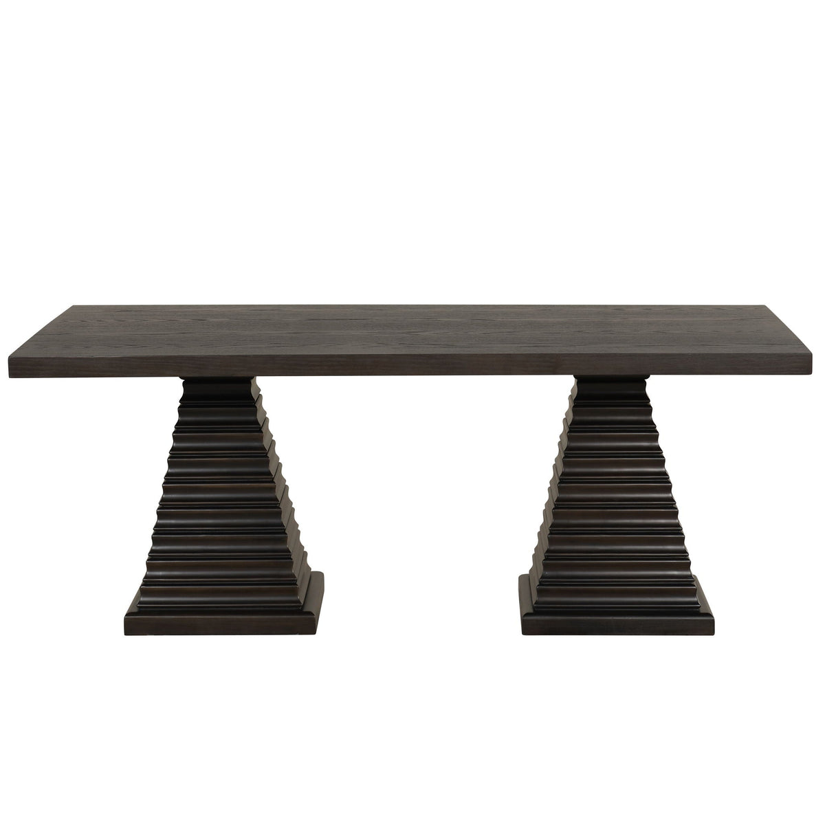 Plateau - 78" Rectangle Dining Table - Top & Base - Rustic Espresso
