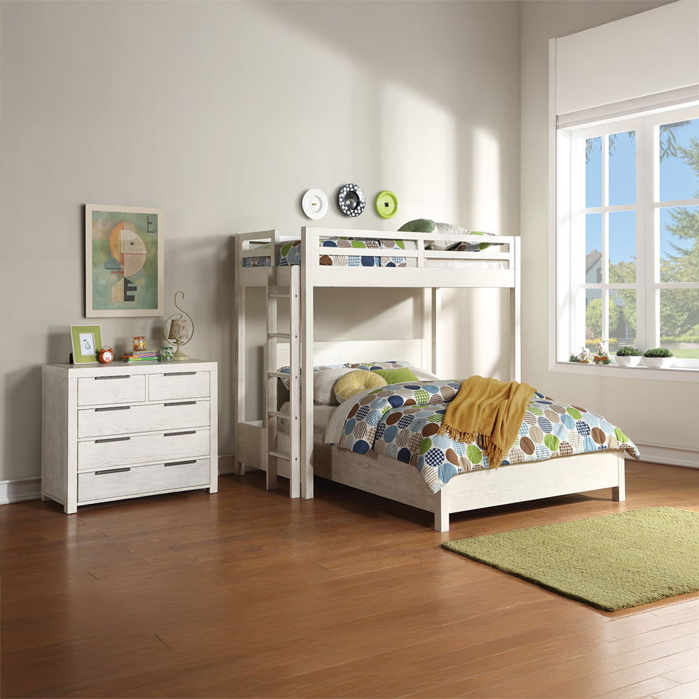 Celerina - Twin Loft Bed - Weathered White