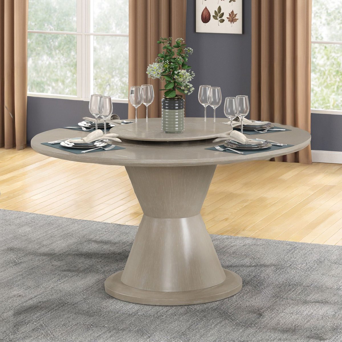 Gwendolyn - Round Table Top And Base - Beige