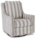 Kambria - Swivel Glider Accent Chair - Ivory / Black