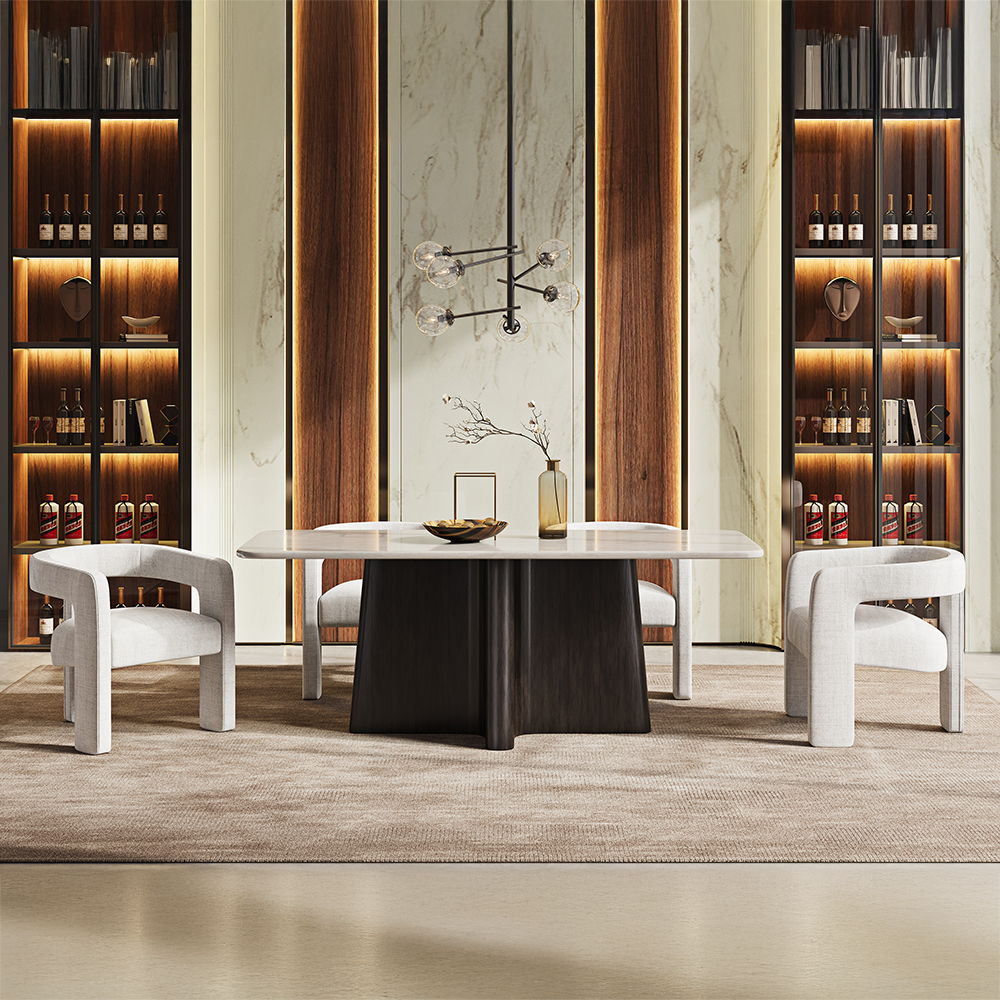 Jacory - Dining Table With Bottocino Marble Top - Espresso