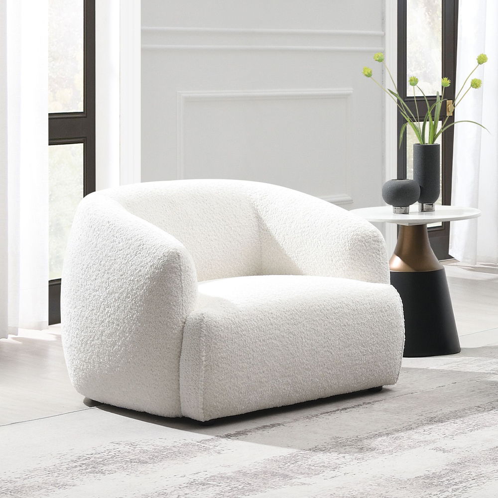 Lucifer - Chair - White Shimmer Chenille