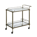 Aditya - Serving Cart - Mirrored & Antique Brass