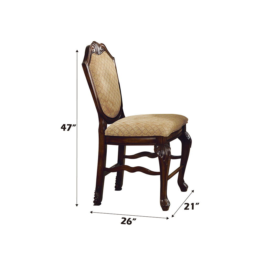 Chateau De Ville - Counter Height Chair (Set of 2) - Fabric & Espresso