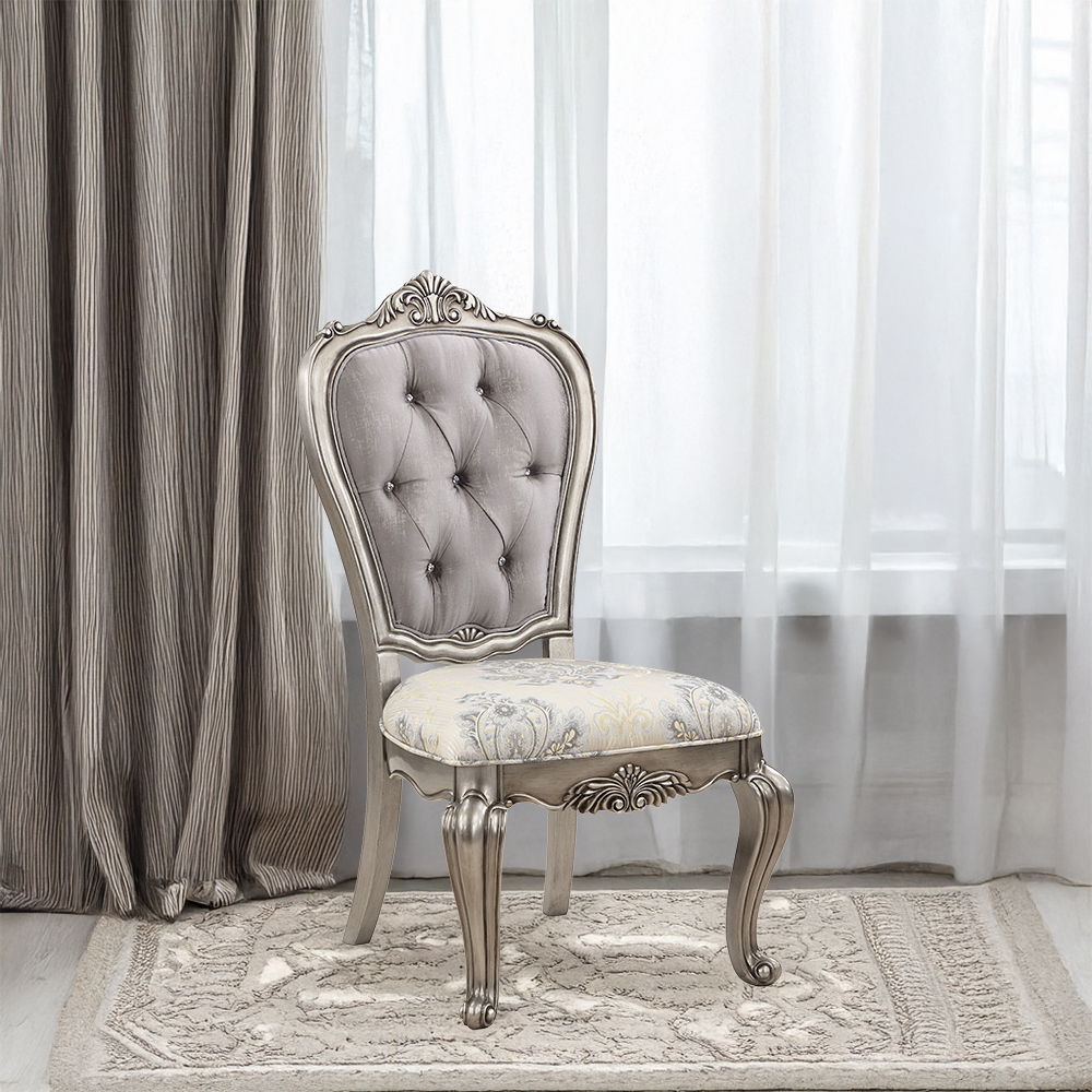 Ariadne - Side Chair (Set of 2) - Velvet & Antique Platinum