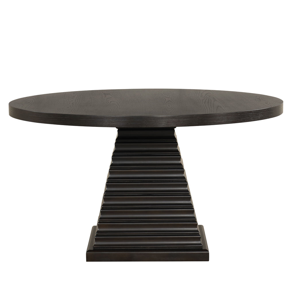 Plateau - 54" Round Dining Table - Top & Base - Rustic Espresso