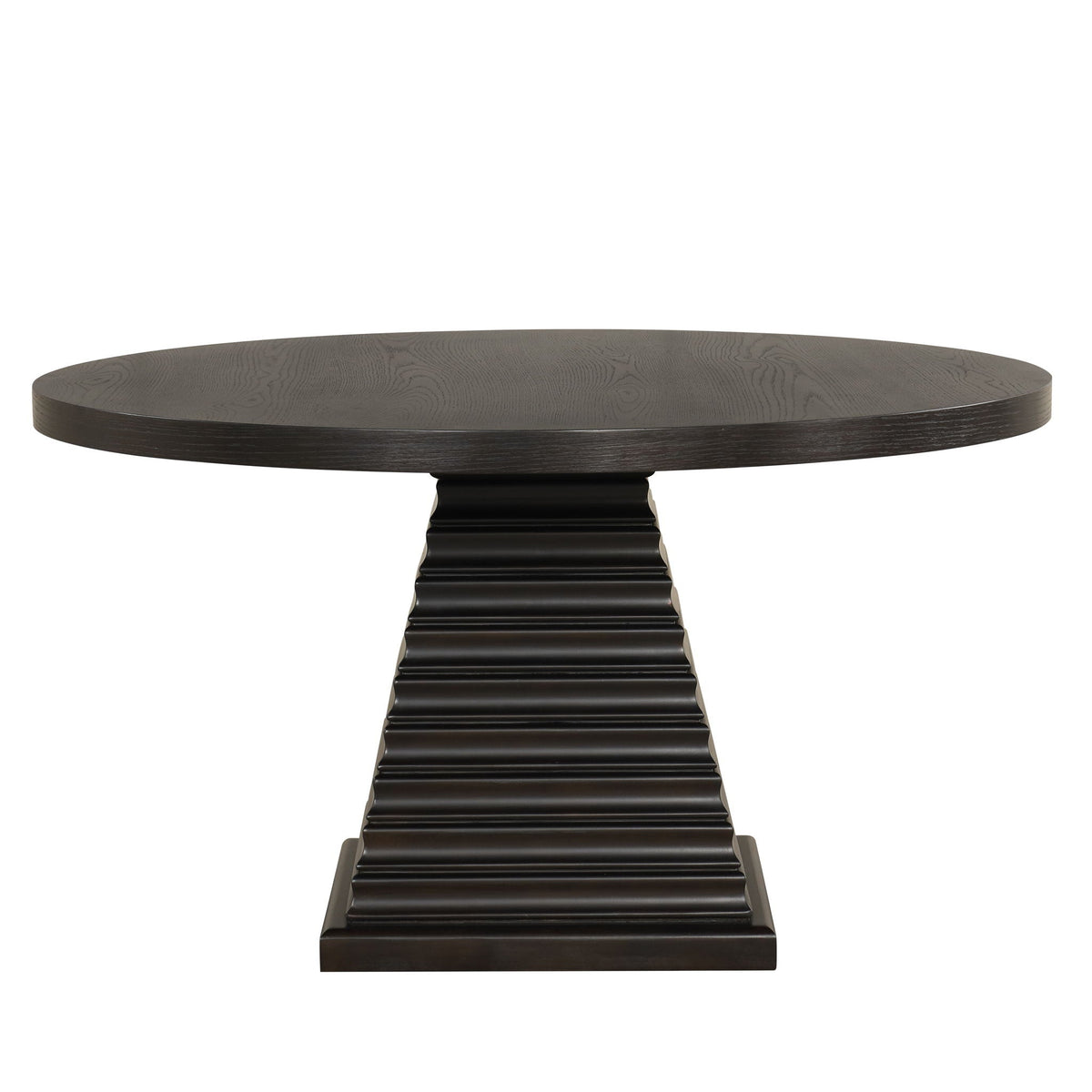 Plateau - 54" Round Dining Table - Top & Base - Rustic Espresso