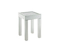 Noralie - 16" Square End Table With Glass Top - Mirrored & Faux Diamonds