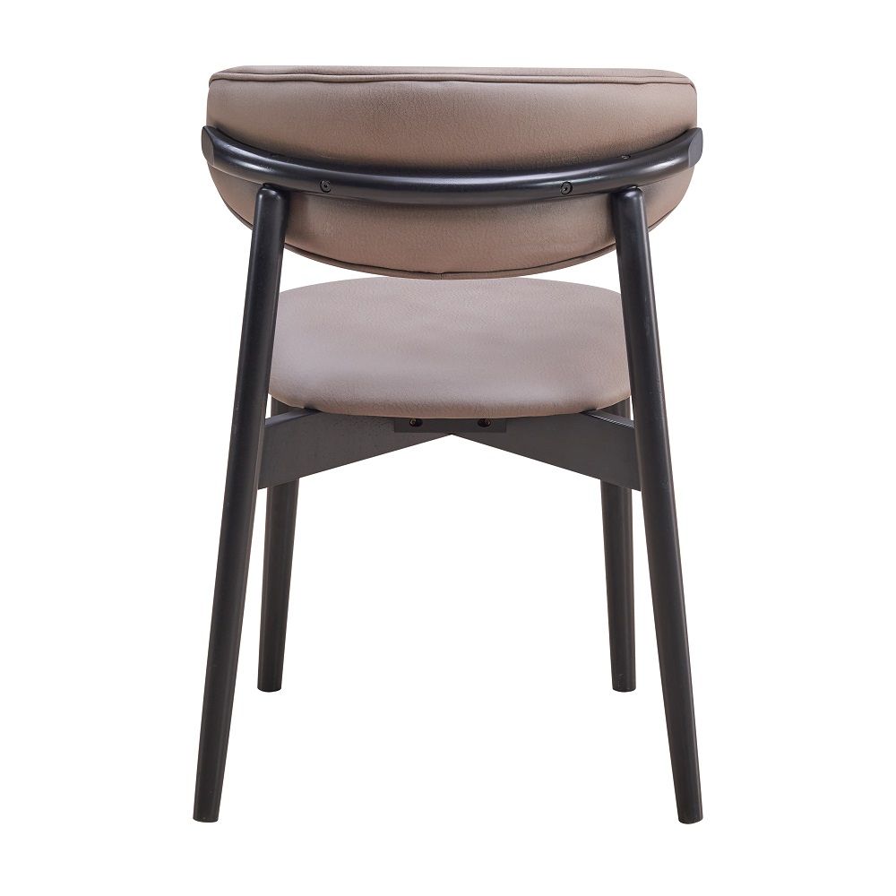 Lanae - Side Chair (Set of 2) - Coffee Polish Microfiber & Black