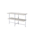 Brecon - Sofa Table - White Oak & Chrome