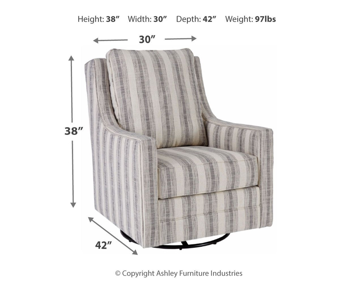 Kambria - Swivel Glider Accent Chair - Ivory / Black