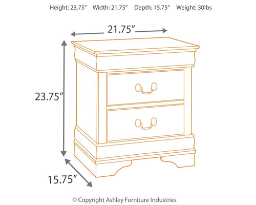 Alisdair - Two Drawer Night Stand - Reddish Brown