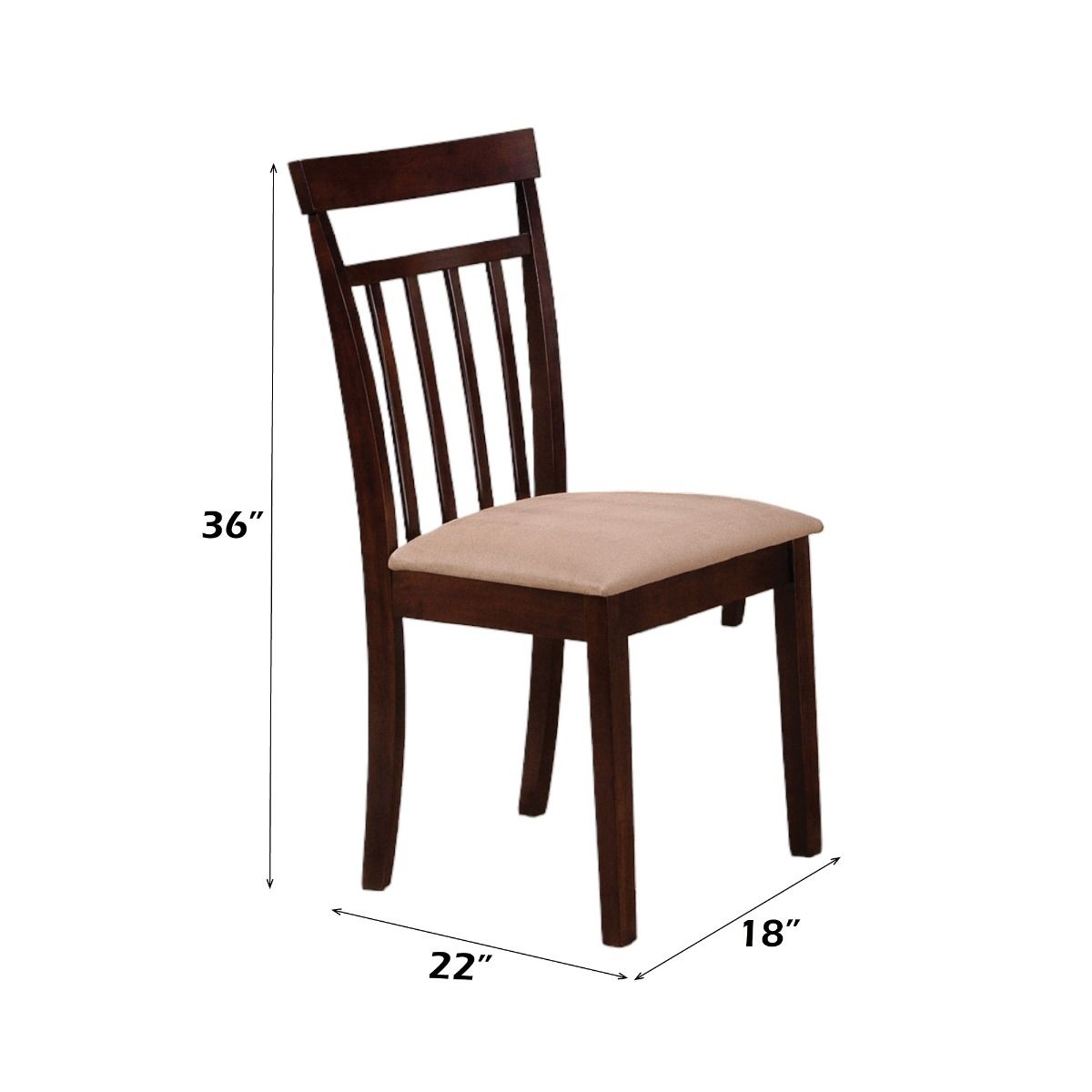 Samuel - 5 Piece Dining Set - Beige Microfiber &Espresso