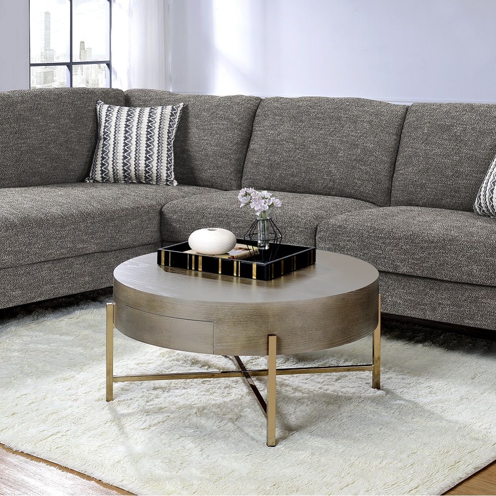 Weyton - Coffee Table - Light Brown & Champagne