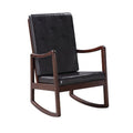 Raina - Rocking Chair - Dark Brown Synthetic Leather & Espresso