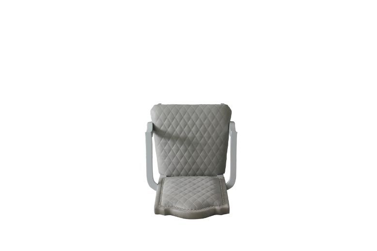 House Marchese - Arm Chair (Set of 2) - Two Tone Gray Fabric & Pearl Gray