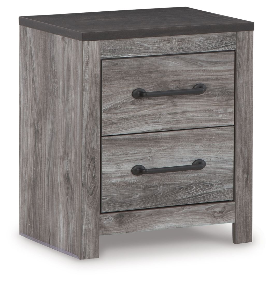Bronyan - Two Drawer Night Stand - Dark Gray