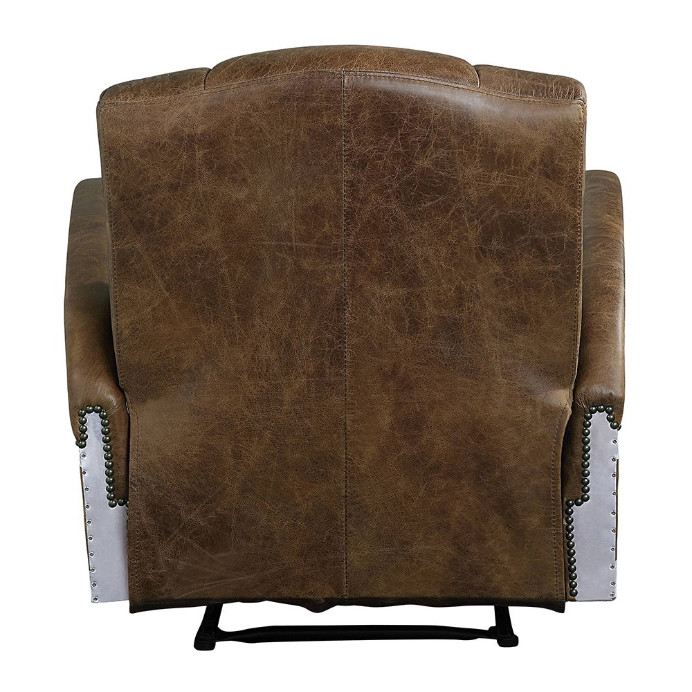 Brancaster - Power Motion Recliner - Retro Brown Top Grain Leather & Aluminum