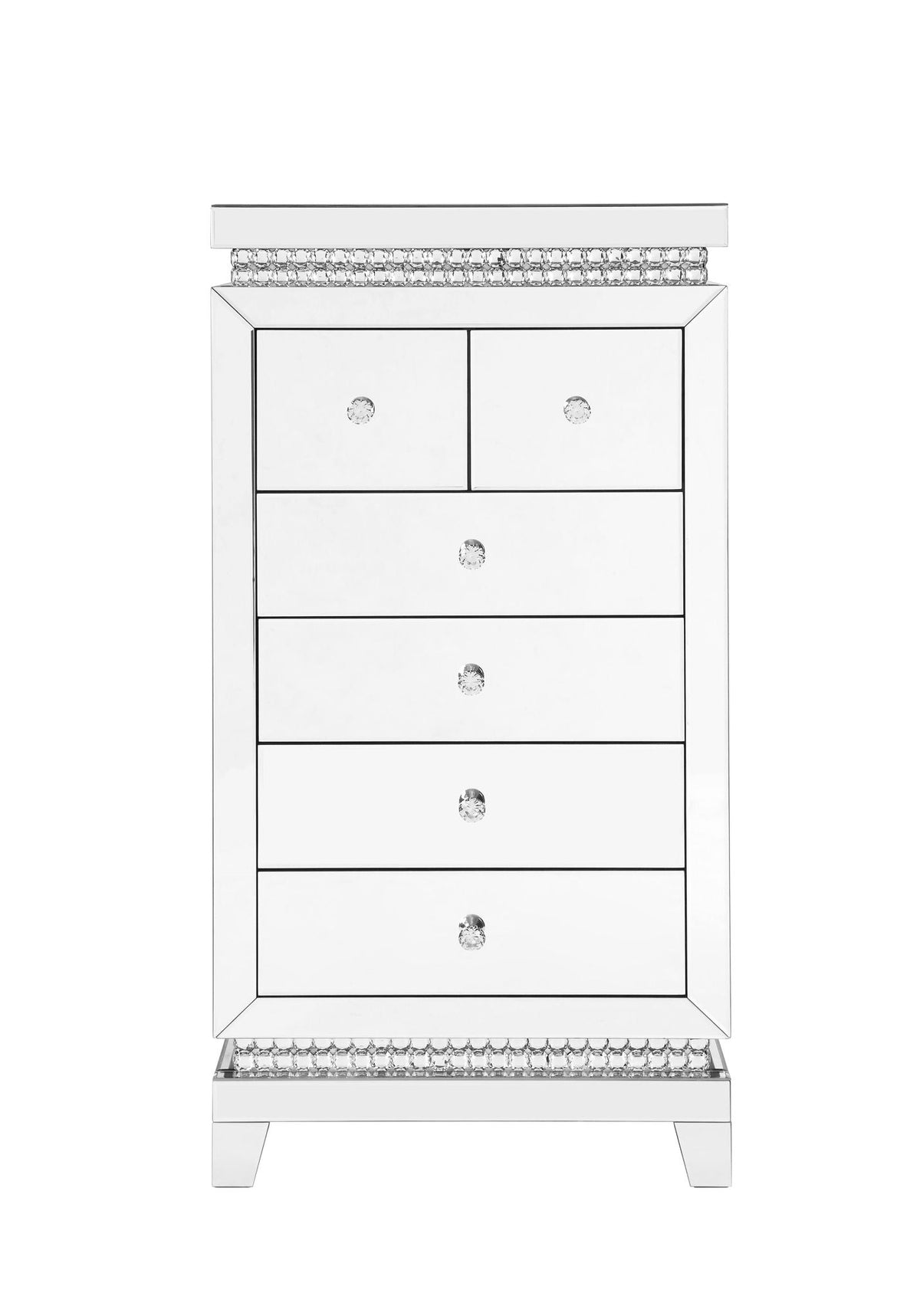 Lotus - Cabinet - Mirrored, Faux Ice Cube Crystals