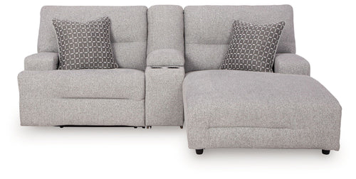 Acklen Place - 4 Pc. - 3-Piece Power Reclining Sectional Sofa With Raf Chaise, Wide Seat Power Recliner - Pewter