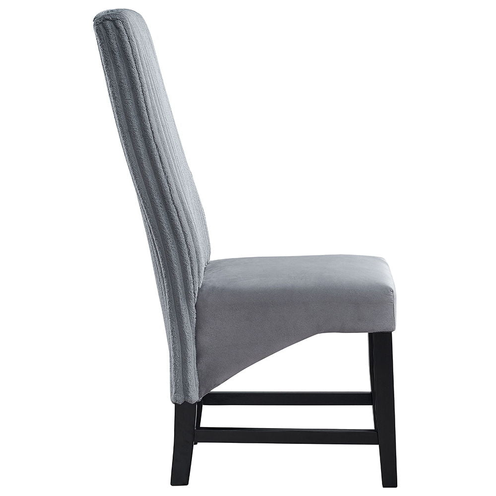 Kini - Side Chair (Set of 2) - Gray Corduroy & Black