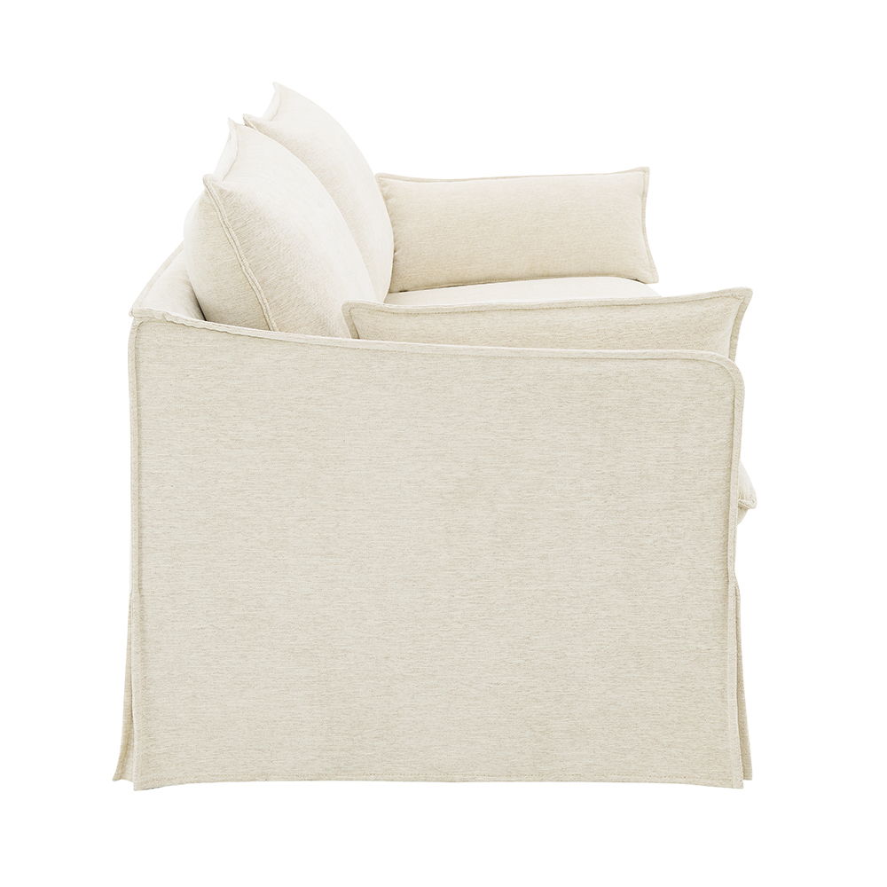 Shane - Sofa With 2 Pillows - Beige Linen