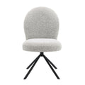 Lawton - Side Chair With Swivel (Set of 2) - Gray Boucle & Black