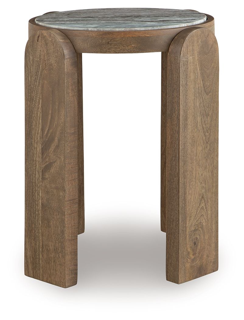 Gavrilley - Accent Table - Gray / White / Brown