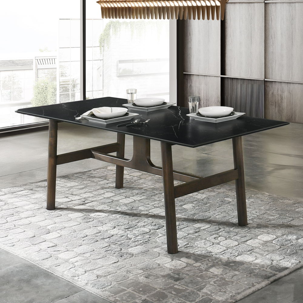 Destin - Dining Table - Sintered Stone & Walnut