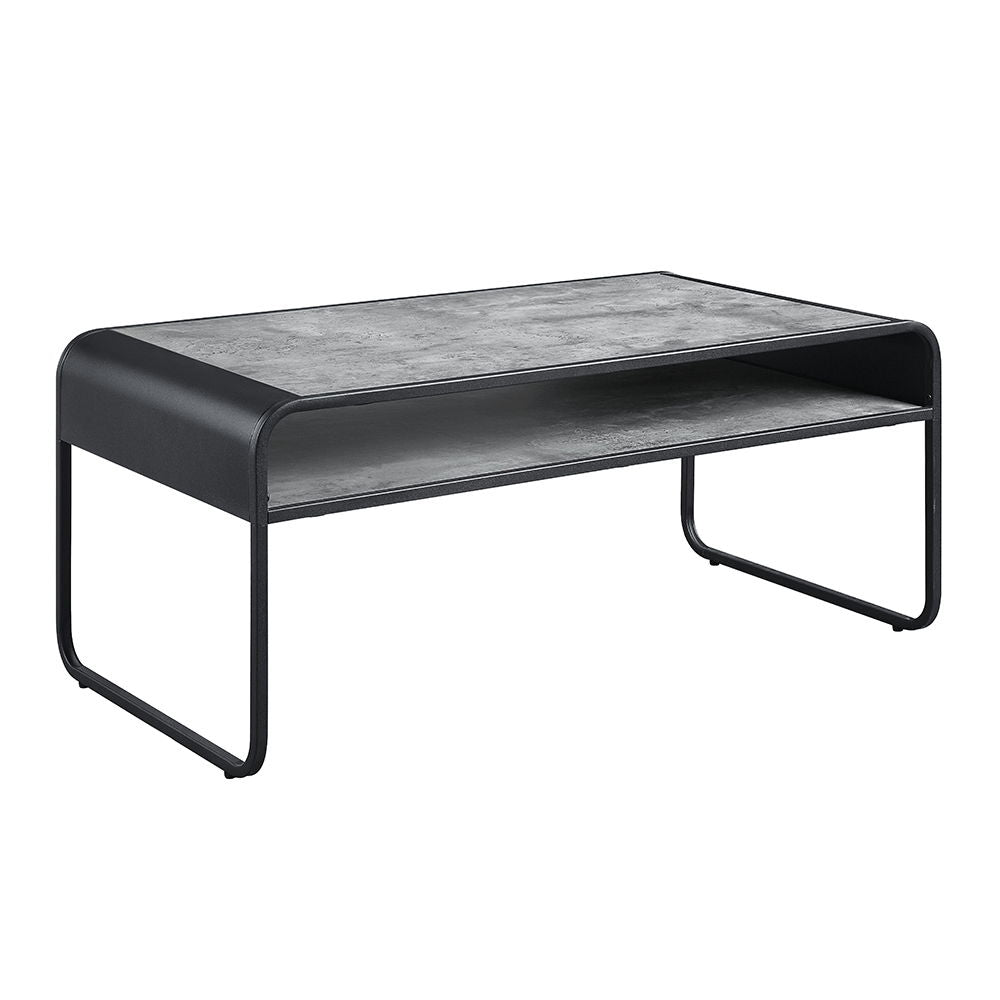 Raziela - Coffee Table - Concrete Gray & Black