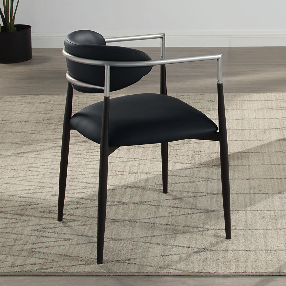 Gavan - Arm Chair (Set of 2) - Black Synthetic Leather