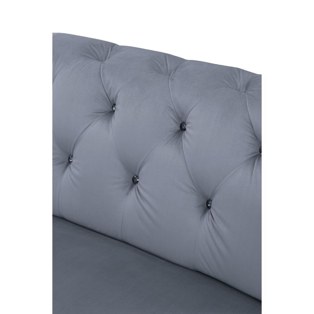 Bois II - Modular Armless Chair - Gray Velvet