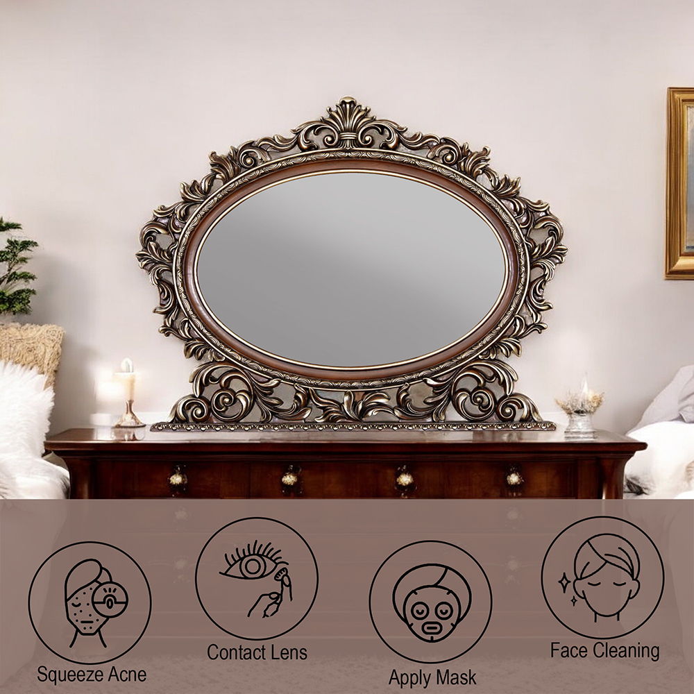 Devany - Oval Mirror - Cherry