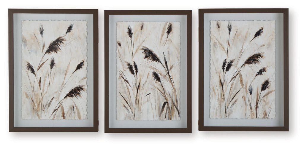 Honslow - Wall Art Set (Set of 3) - Brown / Black / White