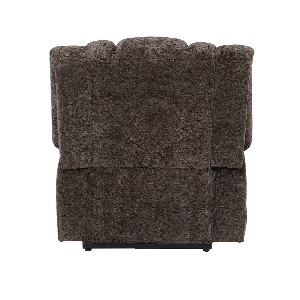 Pacay - Power Recliner With Lift & Heating & Massage - Brown Chenille