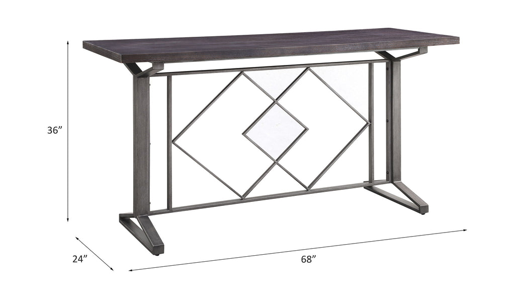 Evangeline - Counter Height Table - Salvaged Brown & Black