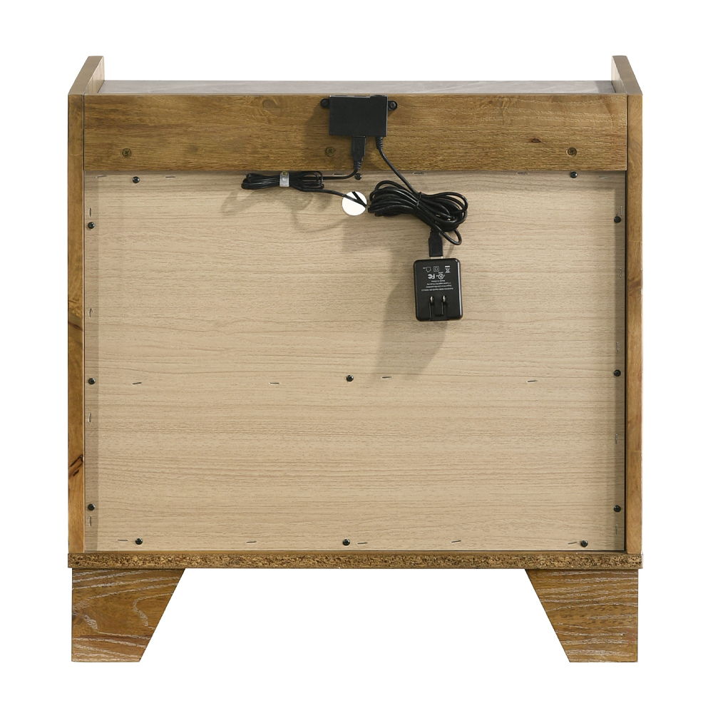 Garcia - Nightstand With LED - Light Brown