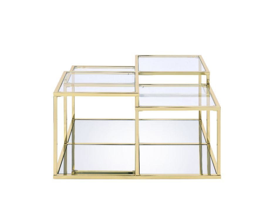 Uchenna - Coffee Table - Clear Glass & Gold