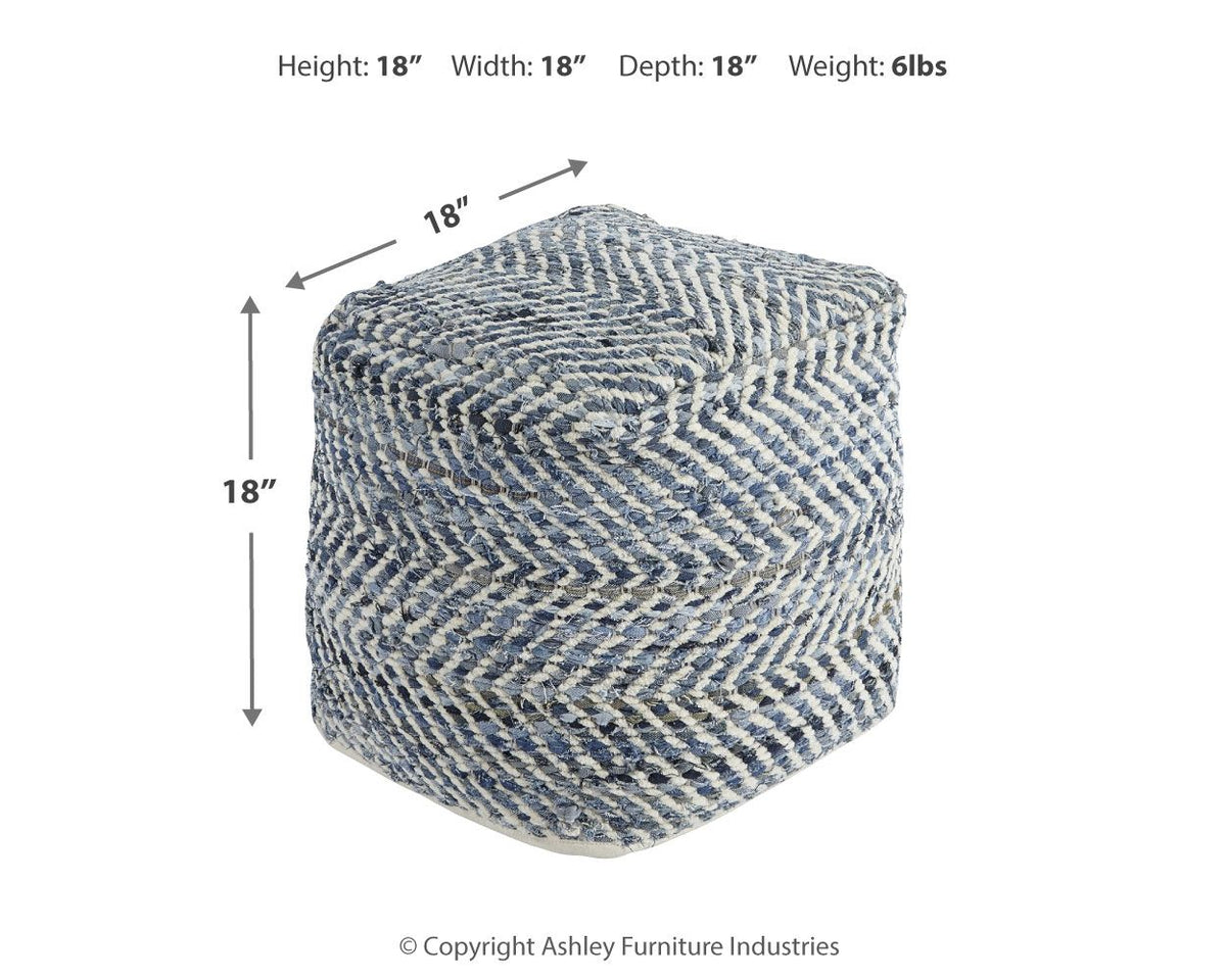 Chevron - Pouf - Blue