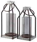 Diedrick - Indoor/Outdoor Lantern Set (Set of 2) - Gray / Black