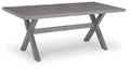 Half Moon Beach - Rectangular Dining Table With Umbrella Option - Gray