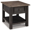 Tyler Creek - Rectangular End Table - Grayish Brown / Black